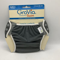 Size 3: Grovia Grey Snap Swim Diaper-NEW