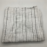 Aden + Anais White/Grey Striped Swaddle Blanket