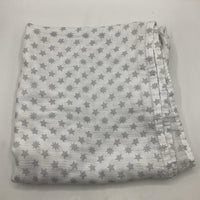 Ideal Baby White/Grey Stars Swaddle Blanket