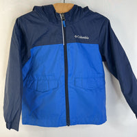 Size 4: Columbia 2 Tone Blue Zip-Up Rain Coat