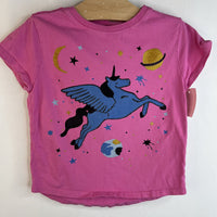 Size 5 (110): Hanna Andersson Pink /Blue Unicorn Print T-Shirt