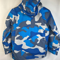 Size 8: Columbia Blue Camo Omni-Tech 3-In-1 Zip-Up Winter Coat