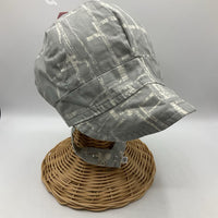 Size M: UB2 Grey Bunny/White Striped Reversible Sun Hat