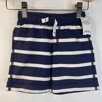 Size 2 (80/85: Hanna Andersson Blue/White Striped Cozy Shorts