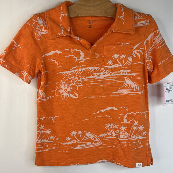 Size 4: Gap Orange/White Beach Side Print T-Shirt