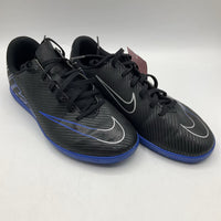 Size 4Y: Nike Black/Blue Lace-Up Indoor Soccer Cleats