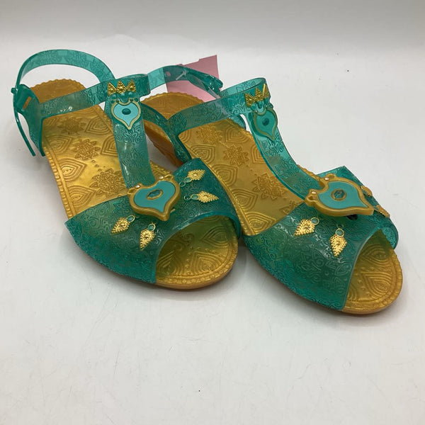 Size 8-10: Teal/Gold Princess Jasmine Slippers