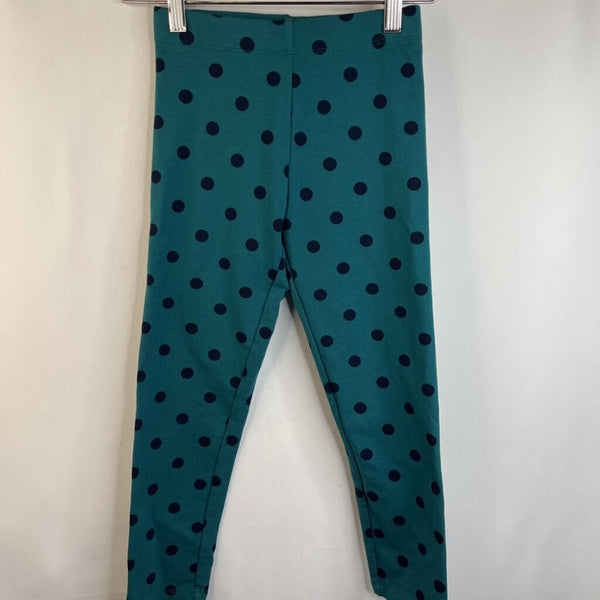 Size 7: Primary Teal Blue Polka Dots Leggings