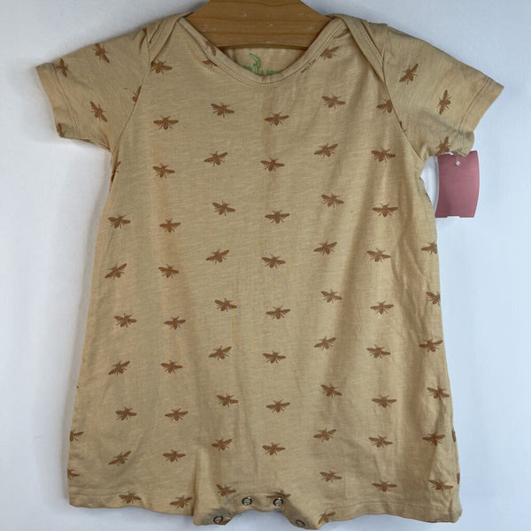 Size 18-24m: Kate Quinn Organics Beige Bees Short Sleeve Short Romper