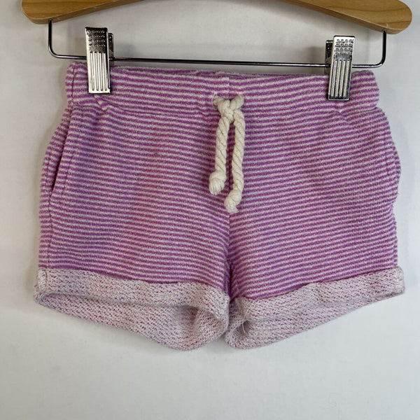 Size 3: EGG Purple/White Striped Terry Cloth Shorts