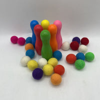 Rainbow Wooden/Felt Bowling Set