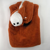Size 5-6: Brown/White Fuzzy Zip-Up Horse Costume