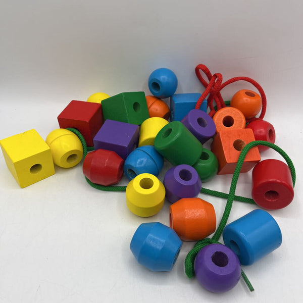 Gallon Bag Of Assorted Colorful Wooden Lacing Beads