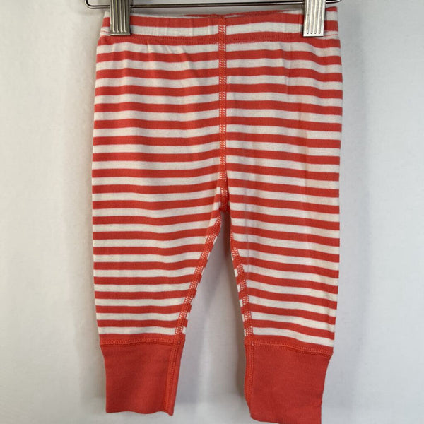 Size 3-6m (60): Hanna Andersson White/Coral Striped Leggings