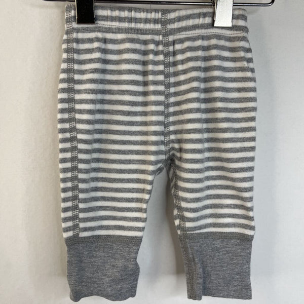 Size 0-3m (50): Hanna Andersson White/Grey Striped Leggings