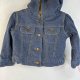 Size 3-6m: Gap Blue Denim Snap Button-Up Jean Jacket w/ Hood