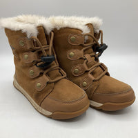 Size 11: Sorel Waterproof Brown Leather Fleece Lined Snow Toggle Strap Boots