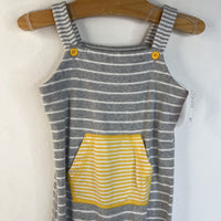 Size 18-24m: Hanna Andersson Grey/White Striped Tank Sleeve Long Romper w/ Pocket