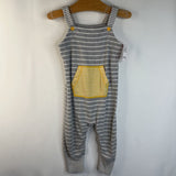 Size 18-24m: Hanna Andersson Grey/White Striped Tank Sleeve Long Romper w/ Pocket