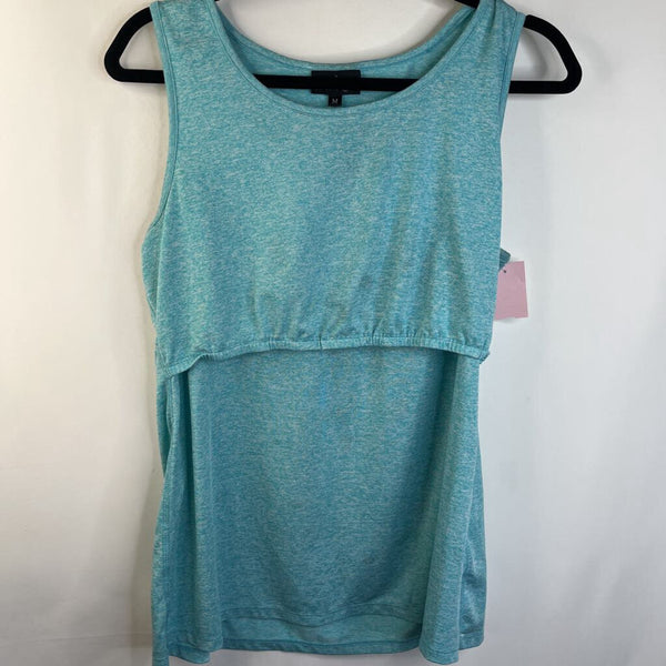 Nursing Queen Light Blue Heathered Nursing Tank Sleeve Shirt