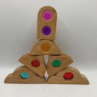 Koaics 12pc Wooden Gem Building Blocks