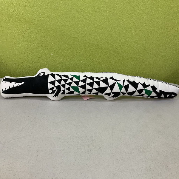 Wee Gallery Blakc/White Long Crocodile Plush-REDUCED