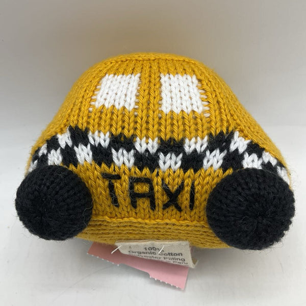 Knitted Taxi Plush Rattle