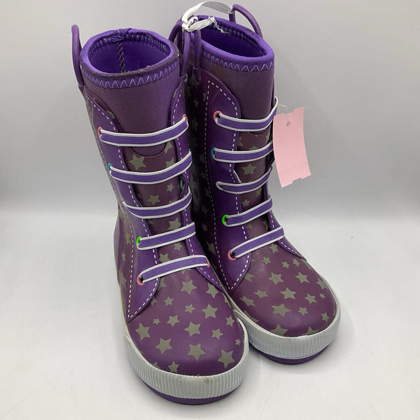 Size 13-1Y: Western Chief Purple Stars Insulated Rain Boots-REDUCED