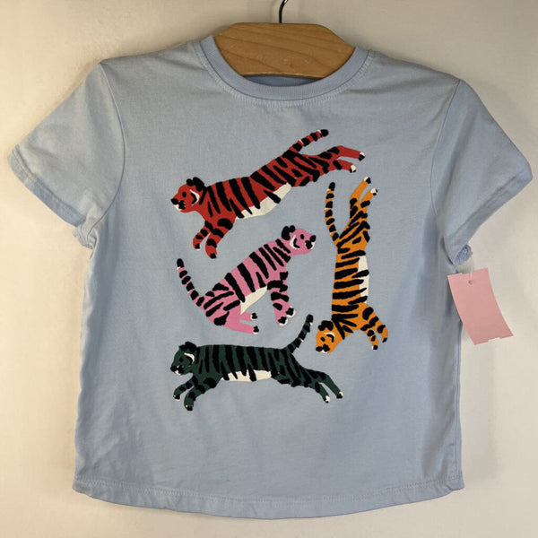 Size 5 (110): Hanna Andersson Blue/Colorful Tiger Print T-Shirt