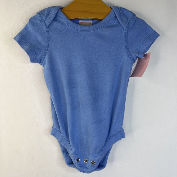 Size 6-12m (70): Hanna Andersson Blue Short Sleeve Onesie