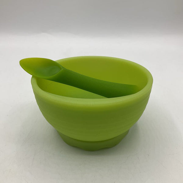 Ola Baby Green Silicone Bowl & Spoon