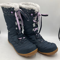 Size 4Y: Columbia Dark Blue Waterproof Lace-Up Snow Boots