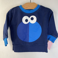 Size 3-6m (60): Hanna Andersson Sesame Street Blue Cookie Monster Sweatshirt