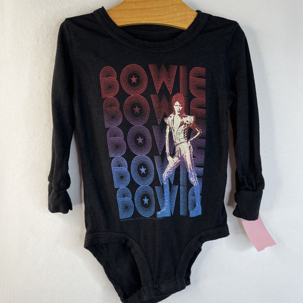 Size 3-6m: Rowdy Sprout Black Colorful Bowie Long Sleeve Onesie