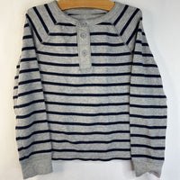 Size 6-7: Gap Grey/Navy Blue Striped Knit Long Sleeve Shirt