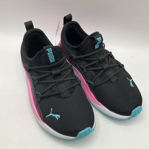 Size 11: Puma Black Pink/Blue Detail Slip-on Sneakers