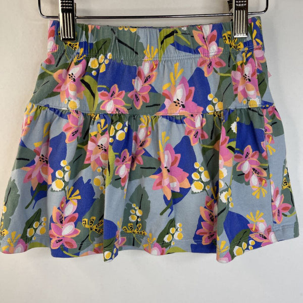 Size 5: Tea Green Colorful Floral Skort