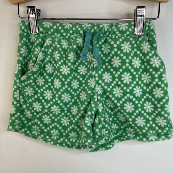 Size 5: Boden Green White Floral Design Terry Cloth Shorts