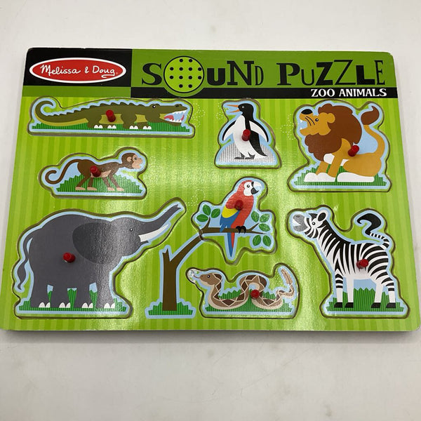 Melissa & Doug Zoo Animals Wooden Sound 8pc Puzzle