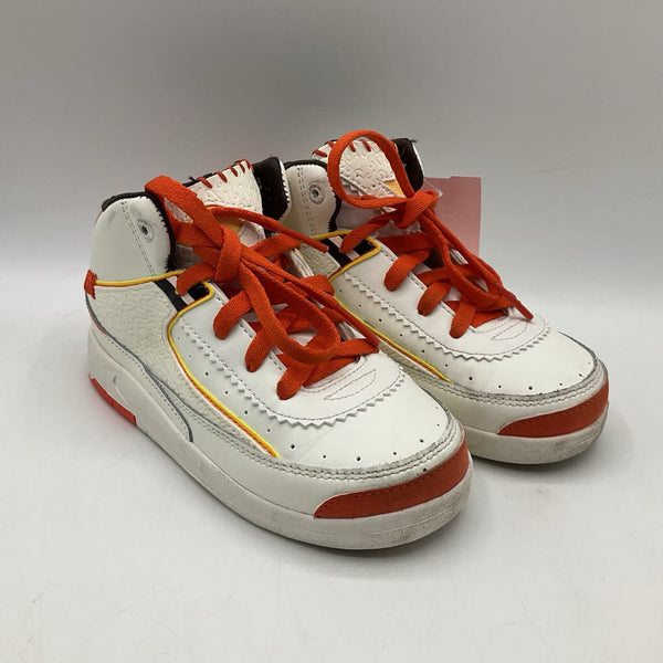 Size 10: Nike Air Jordan White Orange Lace-Up Sneakers