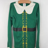 Size 10 (140): Hanna Andersson Elf Green & Yellow Long Sleeve 2pc PJs