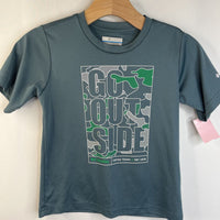 Size 8: Columbia Blue-Grey "Go Outside" T-Shirt