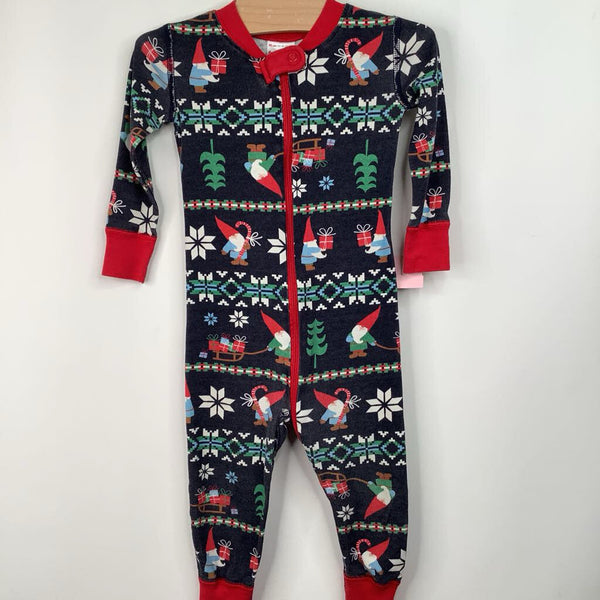 Size 18-24m: Hanna Andersson Black/Red Gnome 1pc PJs