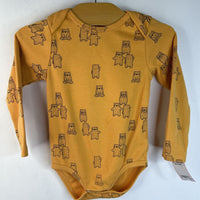 Size 2: Deux Par Deux Yellow Black Bear Onesie