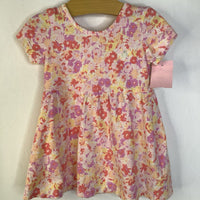 Size 6-12m: Baby Gap Creme/Lilac/Orange Floral Short Sleeve Dress