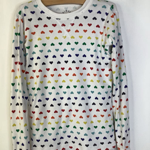 Size 10: Primary White Rainbow Hearts 2pc PJs