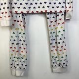 Size 10: Primary White Rainbow Hearts 2pc PJs