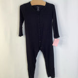 Size 6-12m: Kyte Black Snap Button-Up 1pc PJs