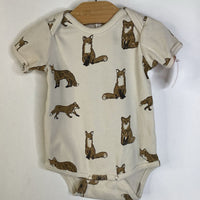 Size 12-18m: Kate Quinn Creme Brown Fox Short Sleeve Onesie