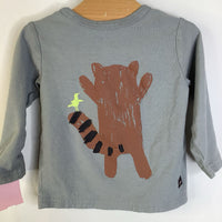 Size 9-12m: Tea Grey Brown Red Panda T-Shirt